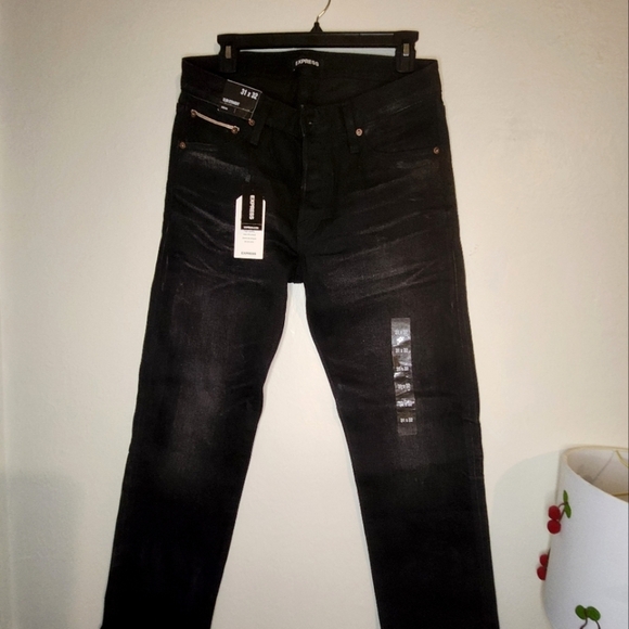 Express Black Slim Straight Jeans - Picture 7 of 7